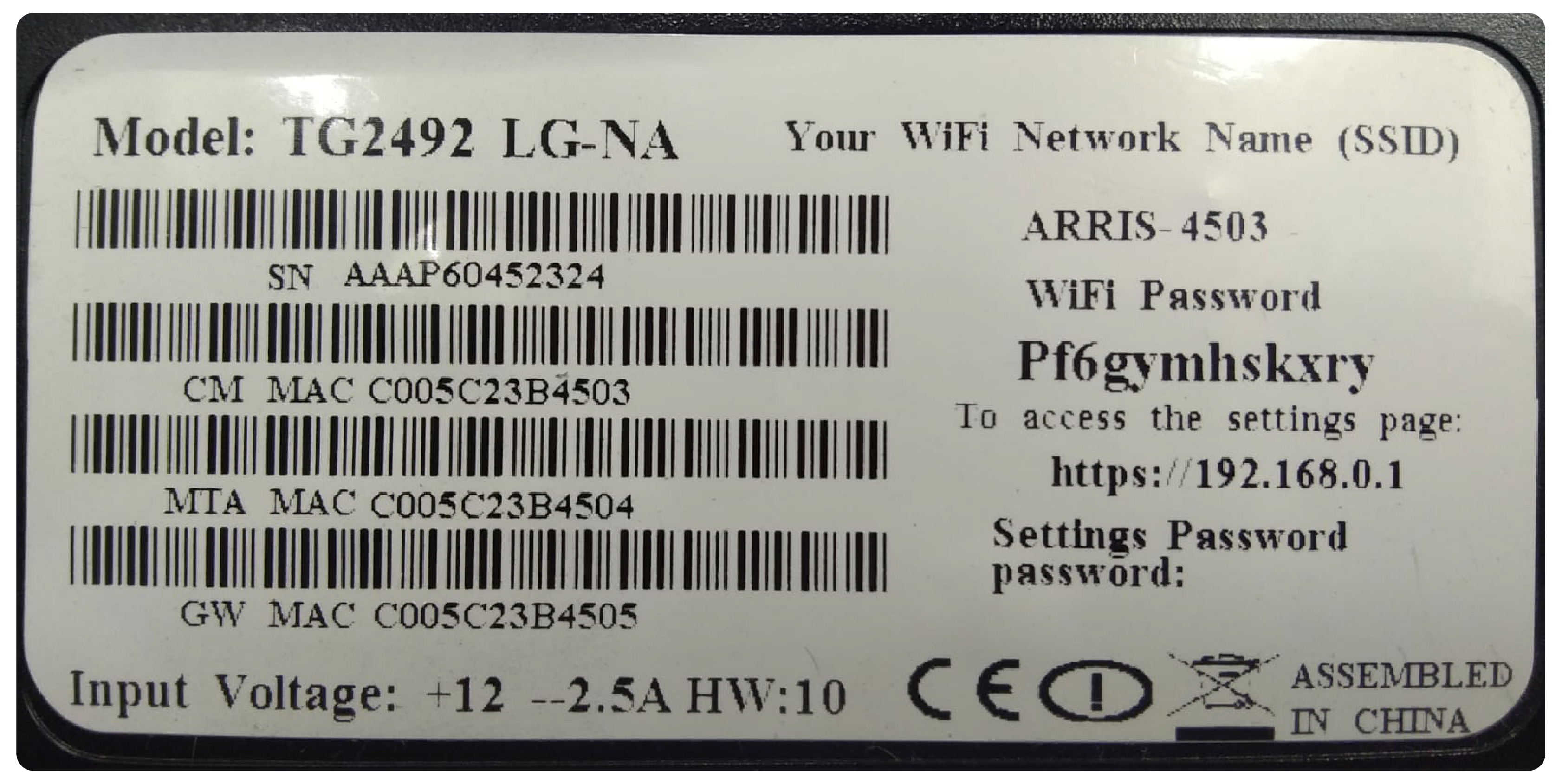 especificaciones modem arris tg249lg tigo